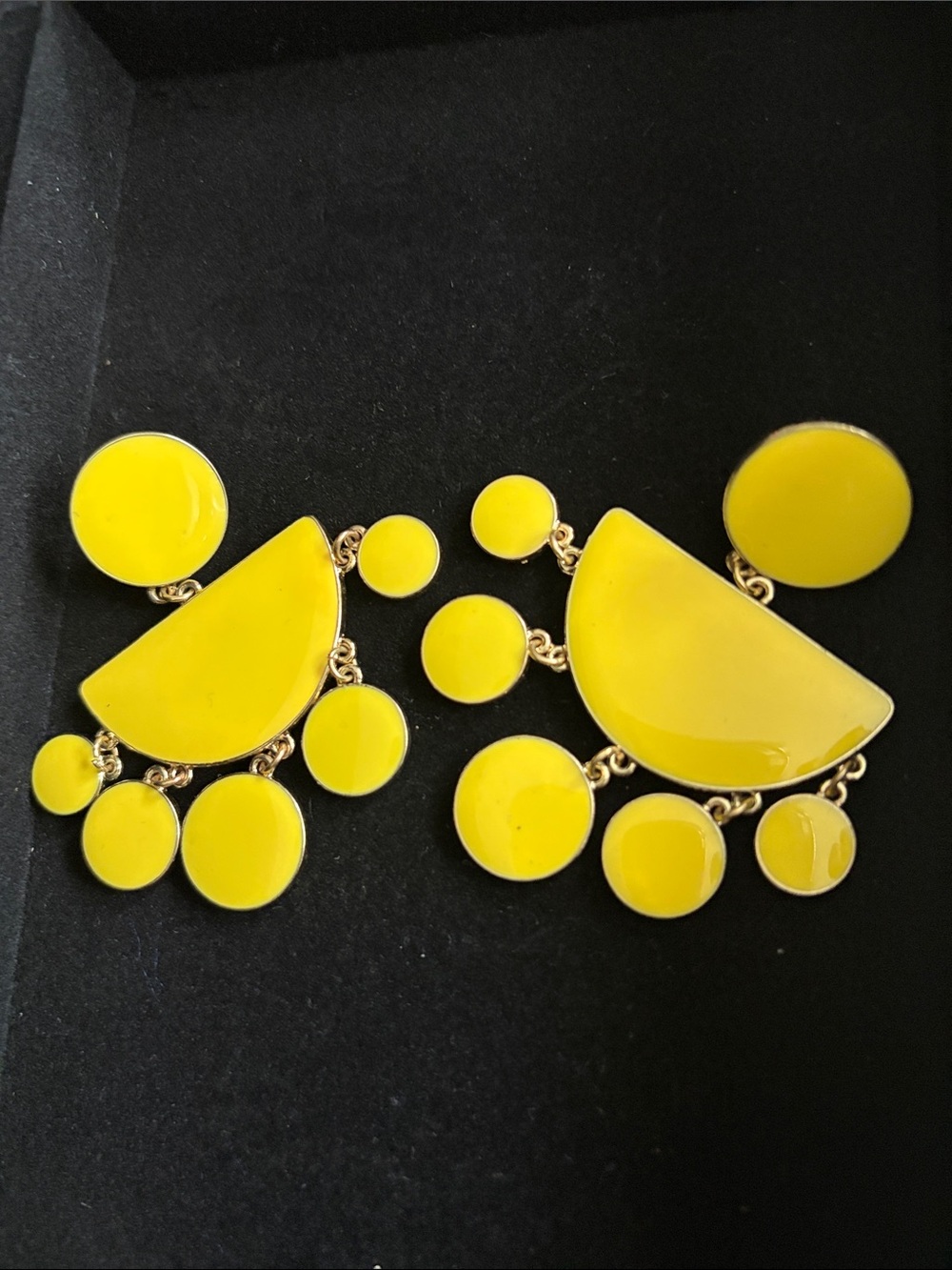 Yellow Dangle Statement Earrings - Women Jewelry